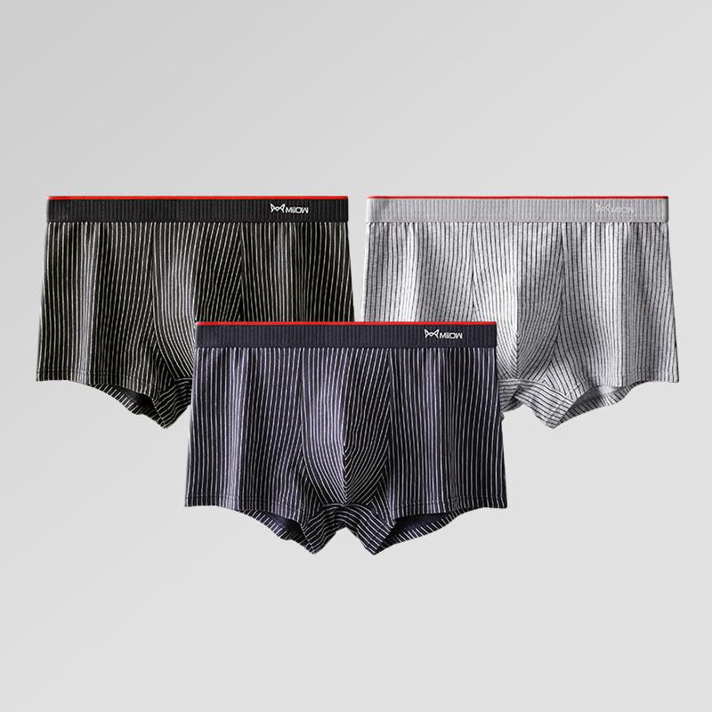 

3pcs Men s Underwear with Flat Corners Short Stripes and Men s Underwear Boxer Brief L