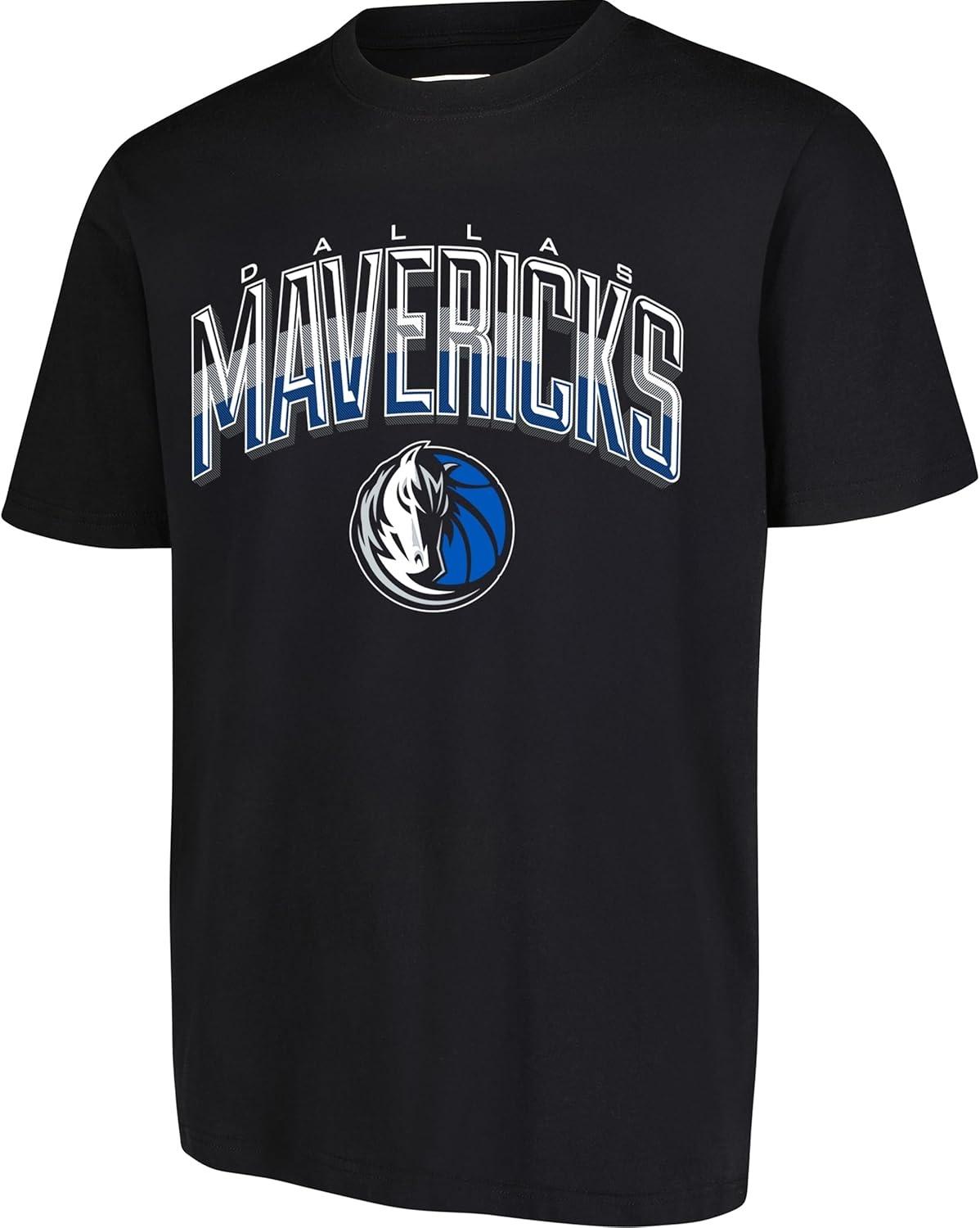 

Мужская футболка NBA Dallas Mavericks, Изогнутая Плекси, С коротким рукавом, Размер L, Черный S