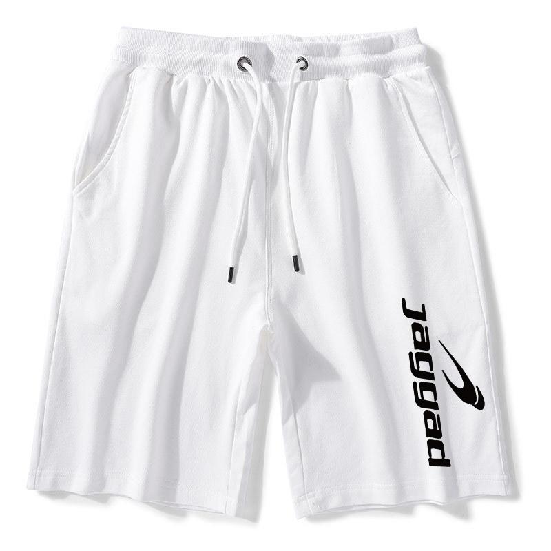 FEGKZLI Fashion 100% katoenen vrijetijdsshorts voor heren, joggingbroeken, joggingbroeken voor sportscholen M wit