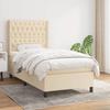 3131654 vidaXL Bed with Box Spring and Mattress Cream 100x200 Cm Fabric