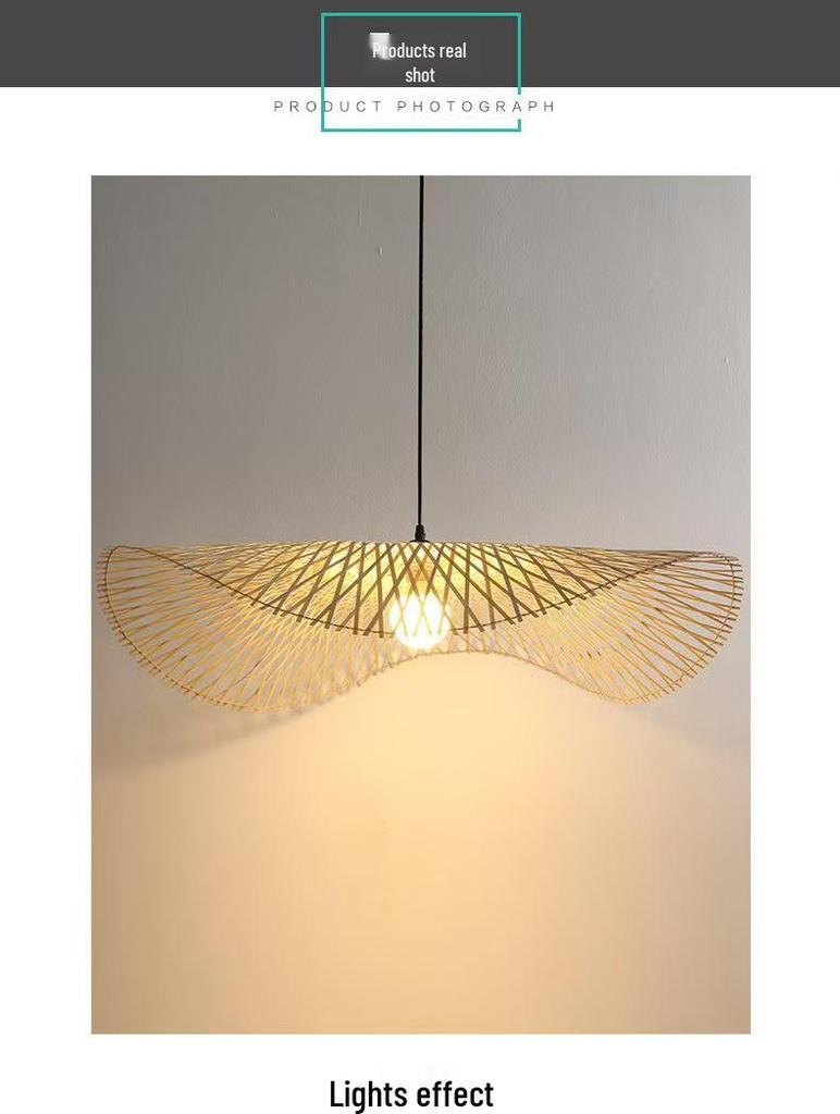 Japanese Style Bamboo Woven Pendant Light for Restaurant, Hotel, B&B, and Hallway Decor
