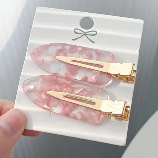 2Pcs Korean Style Anti-slip Teeth Hair Clip Acrylic Flat Seamless Hair Barrette Hair Accessories