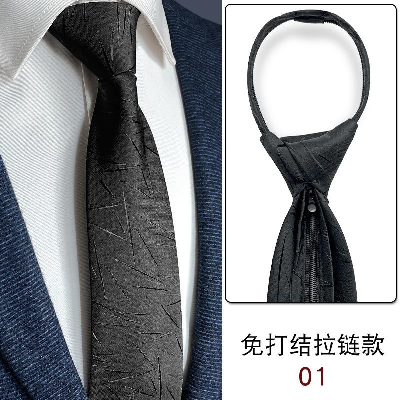 No Knots, Lazy, Simple Zipper, Tie Tie, Formal Wear, Business Work, White-Collar Shirt For Sale, Dark Blue Stripes.