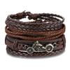 Batman Vintage Rope and Beads Multi-Layer Leather Bracelet Set for Men