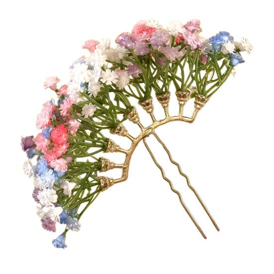 Damen Haarspange Stirnfransen Blumen Design Leicht zu Tragen Haarstab Brüchige Haare Fixierer Dekorativer Braut Haarstab Haar Styling Zubehör