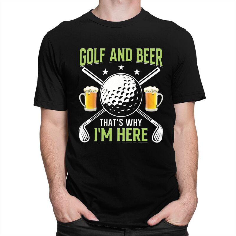 Custom Classic Golf And Beer T Shirts Men Tshirt Casual Tee Pure Cotton Slim Fit Tshirts Merch