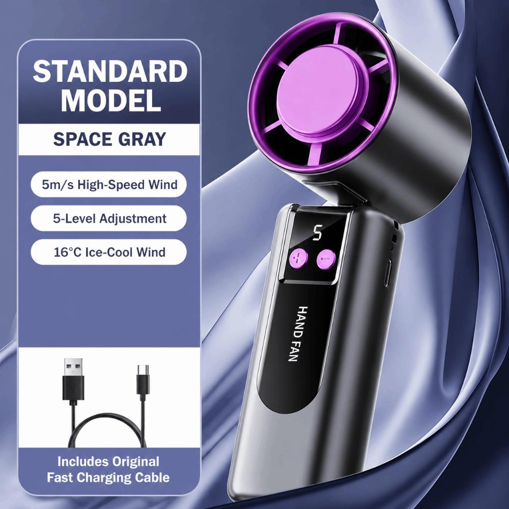199-speed High-speed Handheld Fan Digital Display Air Conditioner Fan New Portable Fan  Outdoor