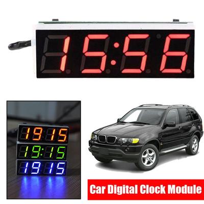 LED Digitaluhr Modul Mini Autouhr Thermometer 1 Voltmeter 3 Anzeige Voltmeter 3 Digitaler Timer LED Farbe IN W9O3