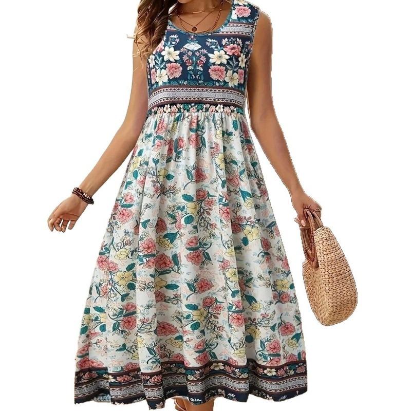 Vestă cu glugă fără mâneci de vară pentru femei, rochie casual imprimată