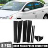 8 Pcs Car Door Cover Panel Trim Pillar Posts Stickers for Nissan Sentra Black