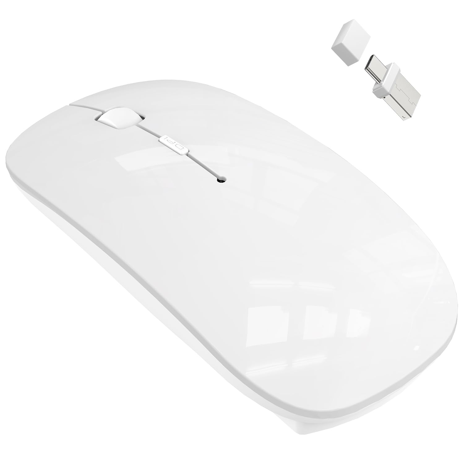 

Wireless Bluetooth Charging High High Compatible with Mouse, 5.2/3.0+2.4GHz, USB-A & USB-C, Slim, Quiet, Compact, Type-C Port, Built-in Jiggler, 3DPI,
