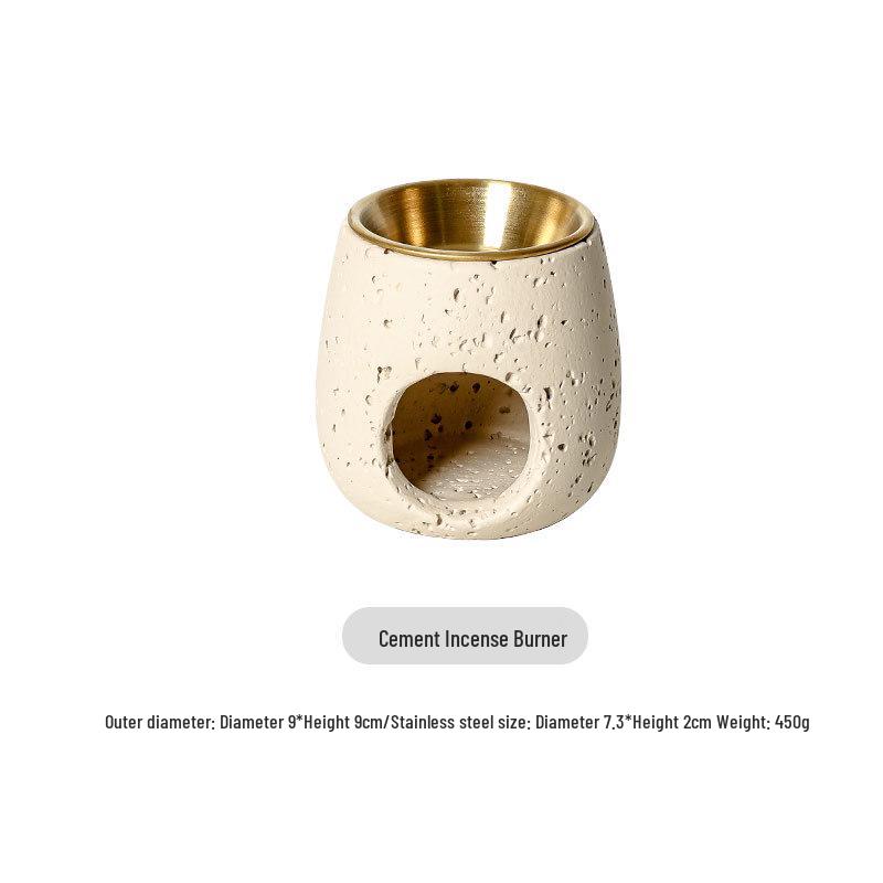 Creative Cement Essential Oil Burner - Solid Color Split Aroma Holder & Candle Incense Burner