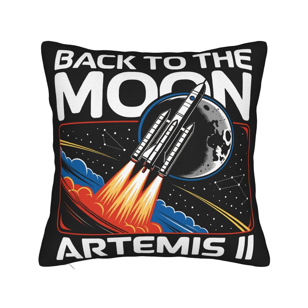 Artemis II 2026 Mission to the Moon Pillow Cover Retro Trendy Pillow Case For Chair Sofa Home Decor Soft Cushion Cover Present