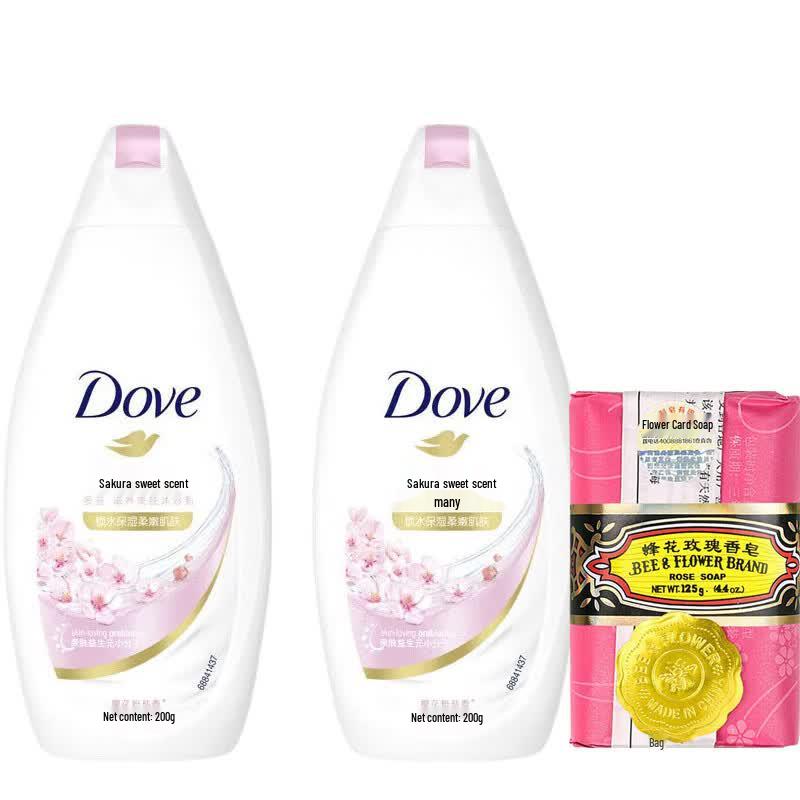 Набор Dove Питательный гель для душа «Цветок вишни» и мыло «Роза»