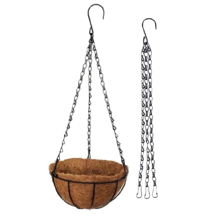Hanging Basket Flower Pot Chain Hydroponic Plant GrowsTool with 3 Hooks Ornament