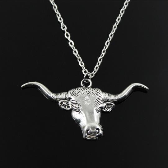 Vintage Bull Head Pendant Necklace - European American Simple Personalized Animal Jewelry - Creative Accessories