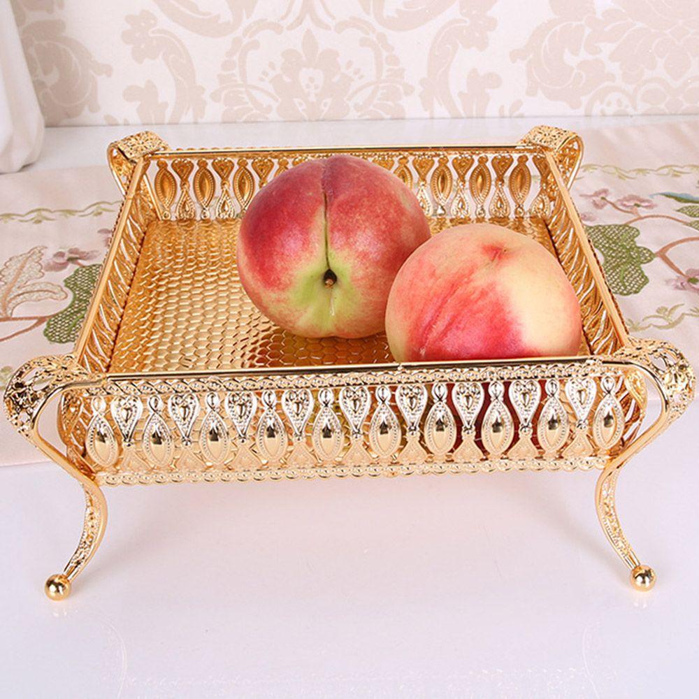 storage rack Ellipse Key Tray Candy Container Storage Tray Fruit Plate Bowl Metal Tray Nordic Style