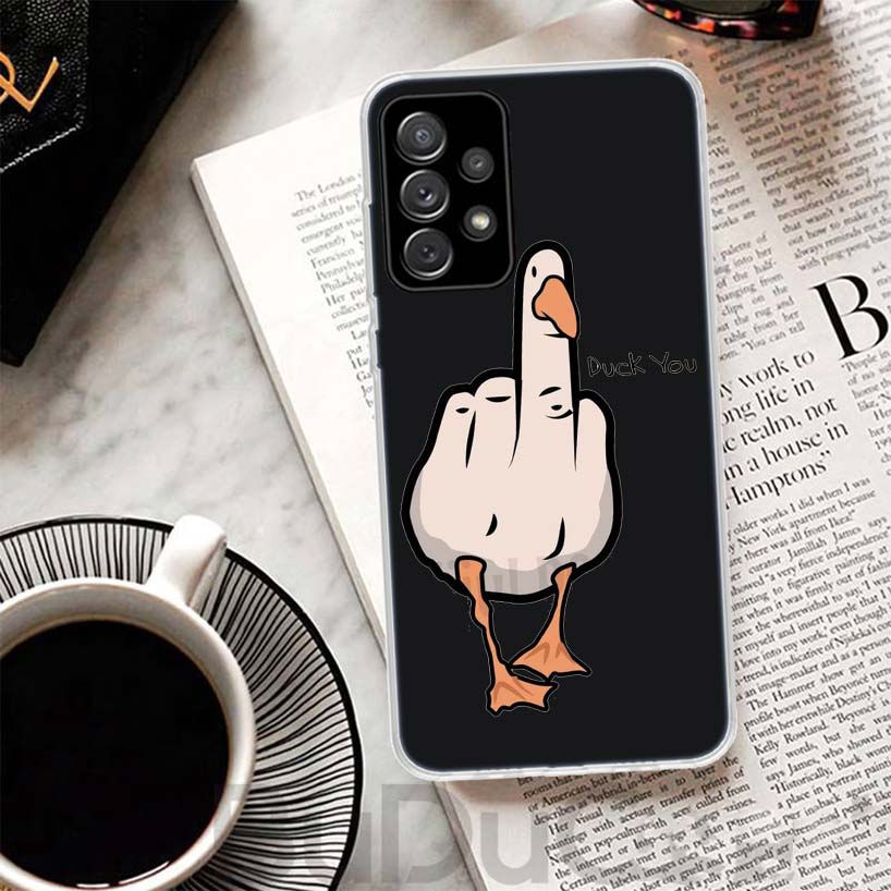 Cartoon Duck Goose Game Phone Case For Samsung Galaxy A15 A14 A54 A13 A53 A12 A52S A55 A22 A23 A24 A32 A33 A34 A25 A35 A03S A04S