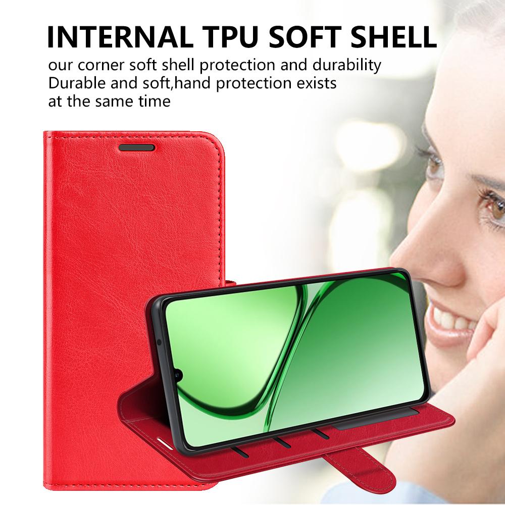 For Realme Note 60x 4G/C63 4G/C61 4G Wallet Case Crazy Horse Texture Leather Stand Phone Cover