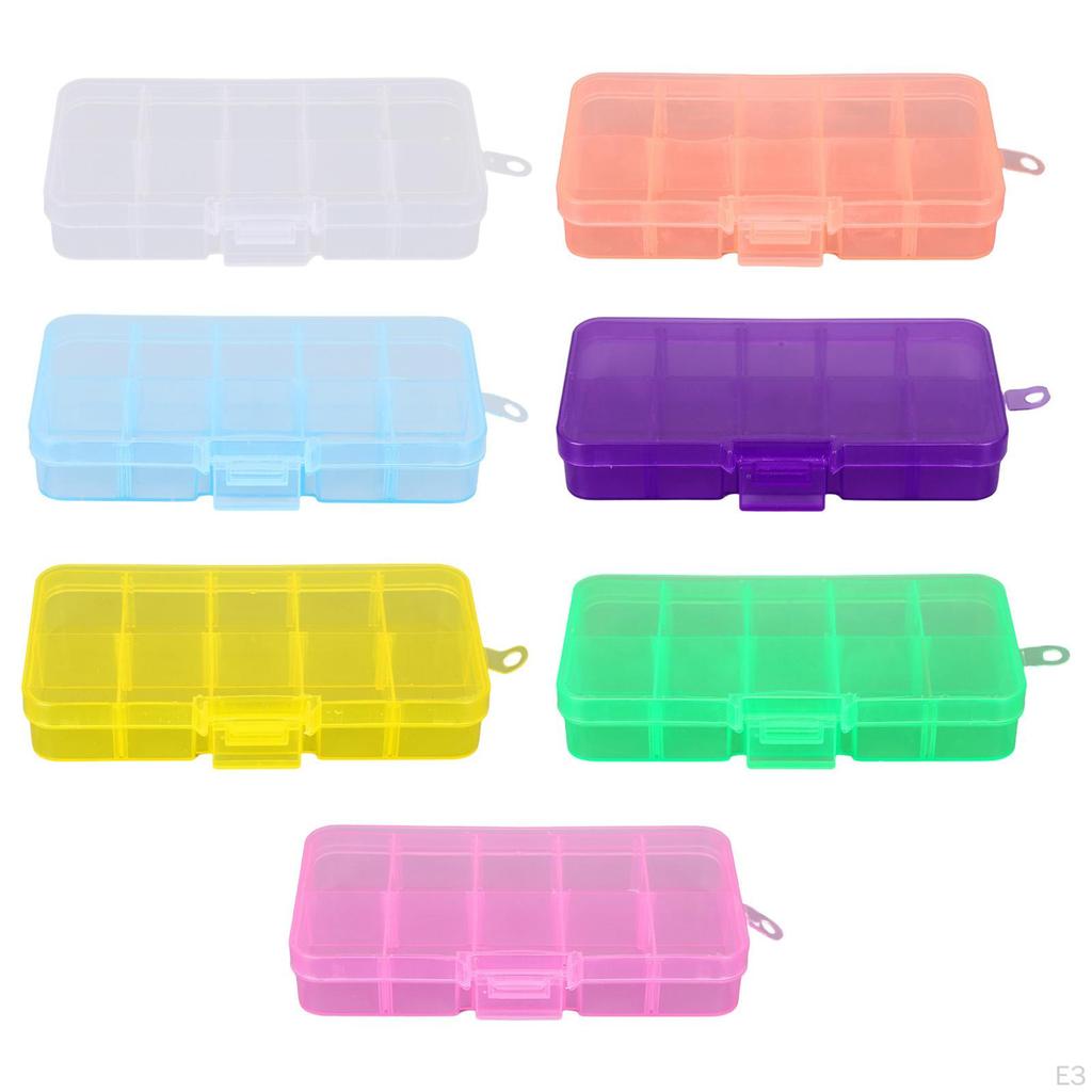 10 Compartments Plastic Storage Box Sewing Craft Accessories Container Sturdy Compact Multipurpose