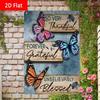 Vintage Metal Sign Butterfly Wall Decor Motivational Quote Rustic Iron Poster for Home Office