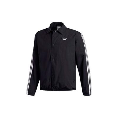 Originals Trefoil Baseball-Sportjacke mit Kragen und Knopfleiste, Herrenjacken, Schwarz, ED5516