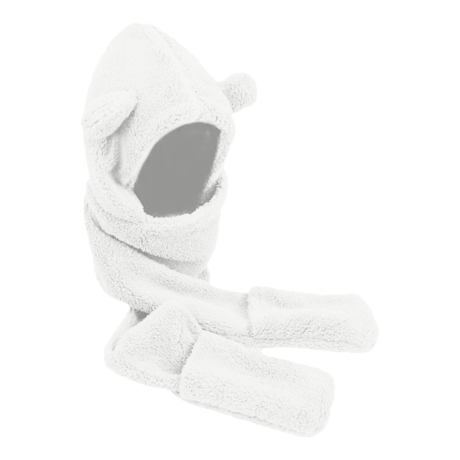 

Шапка, шарф, перчатки, женские милые мультяшные толстые шапки, защитные наушники, теплая плюшевая шапка One Size белый