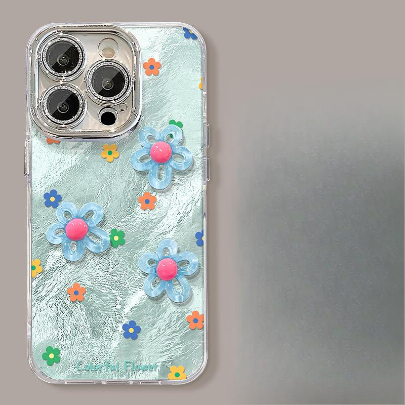 

Красочный браслет-кукла с цветком, подходит для мобильного чехла Apple 16PRO 15/14, узор из оловянной фольги, 13, защитная пленка для объектива XR Redmi K50/K50 Pro