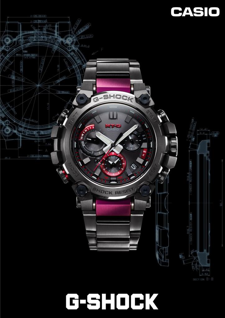 Casio Bluetooth Solární Černé G-Shock MT-G Rádiem řízené hodinky, MTG-B3000B-1AJF, Pánské,