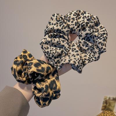 Chic Women Leopard Print Hairbands Ladies Thick Ponytail Holder Hair Scrunchies Girls Elastic Hair Bands Accessories