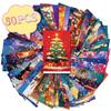 50 Christmas Day Celebration Christmas Eve Wall Decoration Cards Children Diy Indoor Bedroom Message Postcards