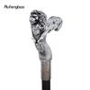 Silver Lion Head Resin Walking Cane Fashion Decorative Steel Stick Gentleman Lion Performance Stage Cane 93cm