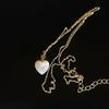 Modernlike 14k Gold-filled Silver White Pearl Heart Necklace