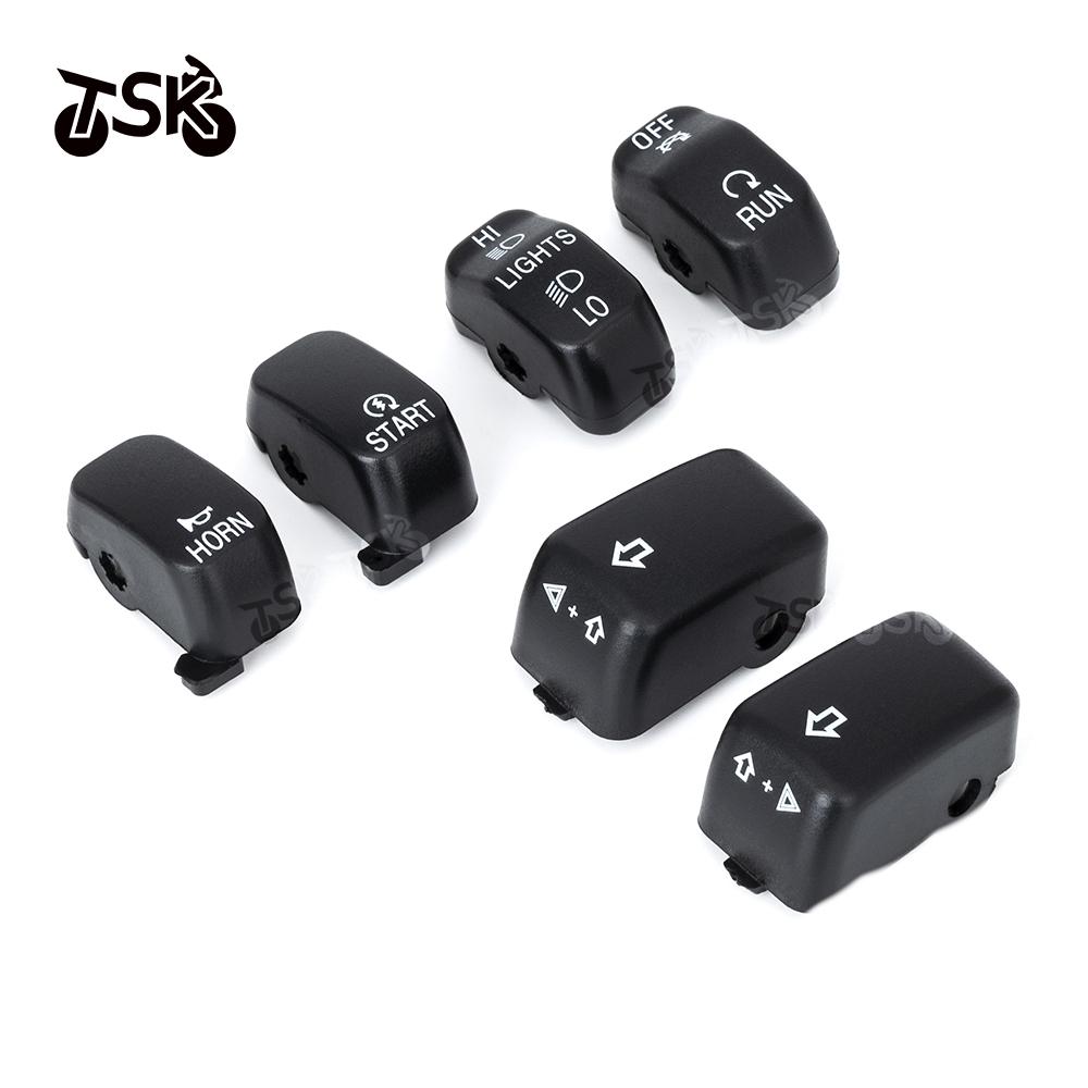 Black Chrome 6Pcs Hand Control Switch Housing Buttons Caps For Harley VRSC 2008 - 2013 Sportster Road King Dyna Softail