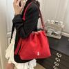 Vintage Drawstring Bucket Bag Simple Style Canvas Crossbody Bag Large Capacity Tote Handbag For Women Travel CLE