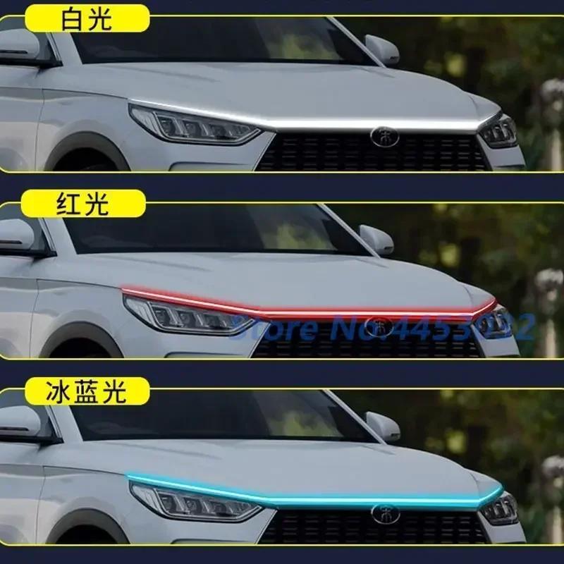LED Strip Car Hood Light DRL For SAAB 9-3 93 9-5 9 3 9000 9 5 GPS Stand 12V Scanning Effect Daytime Running Lamp Accessories