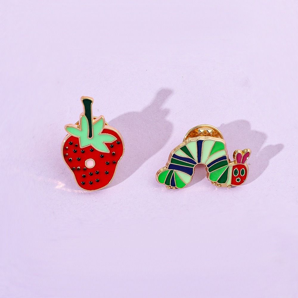 Take a Bite Strawberry Brooches Fruit Lapel Pins Clothing Accessories Metal Badge Bags