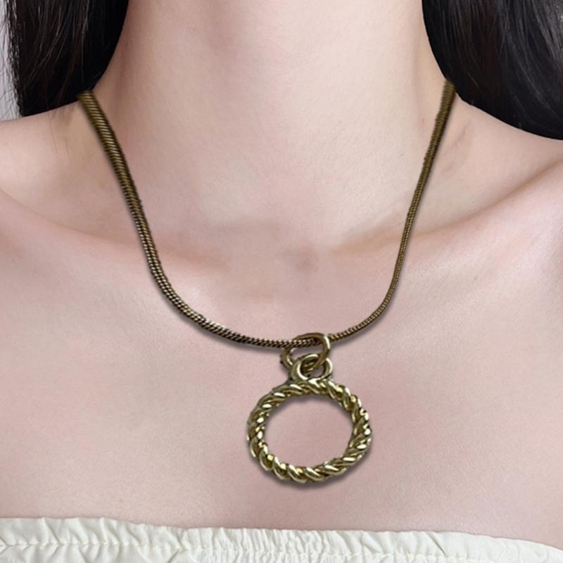 Stainless Steel Heart Necklace Female Temperament Niche Snake Bone Collarbone Chain Student Adjustable Chain Jewelry