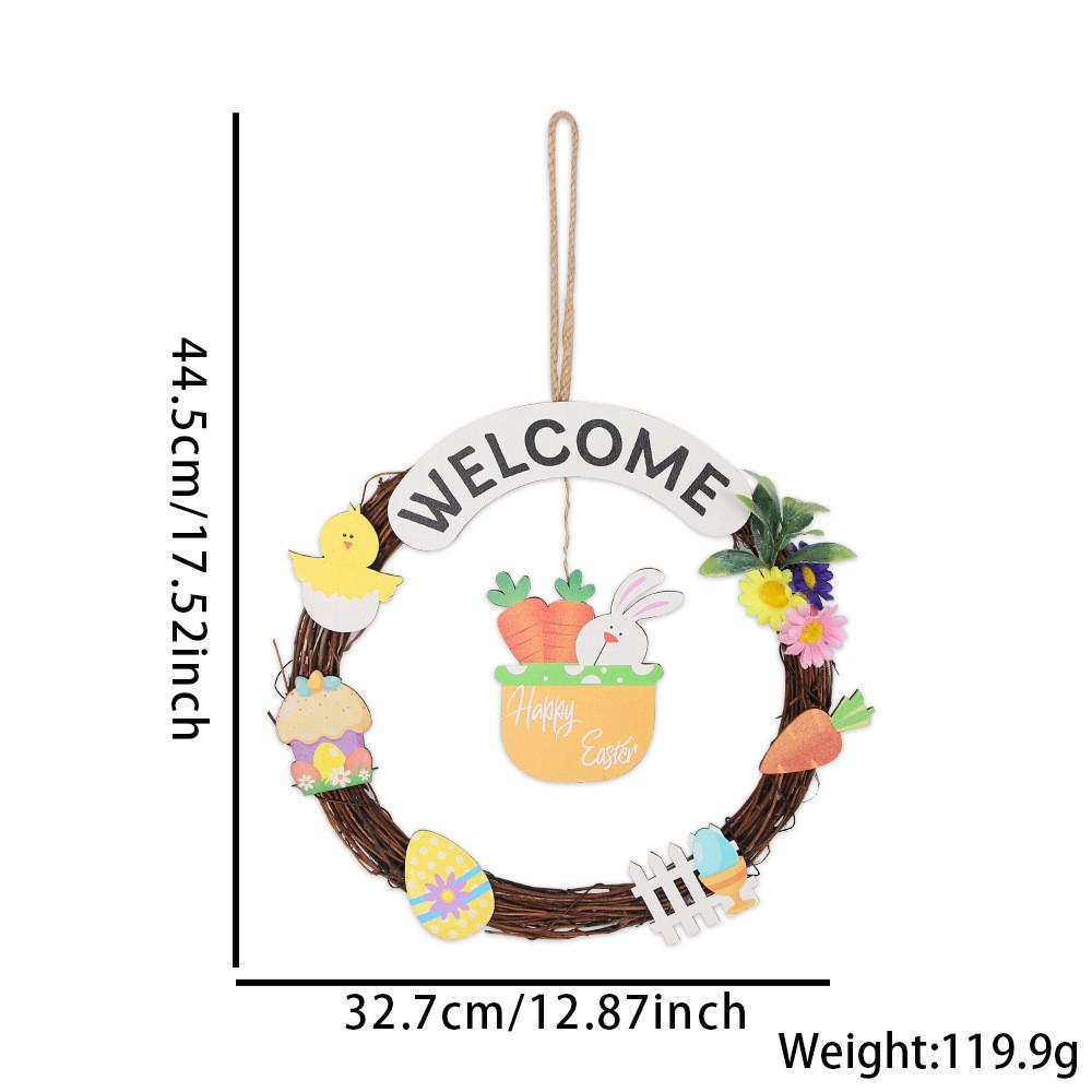 Cheerful Easter Wooden Decoration Sign With Beautiful Rabbit Artwork And Colorful Accents Egg