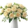 1PC Fiori Artificiali Seta Rosa Peonia Piccolo Bouquet Bianco Vasi per Casa Festa Decorazione Matrimonio Invernale Pianta Finta Economica