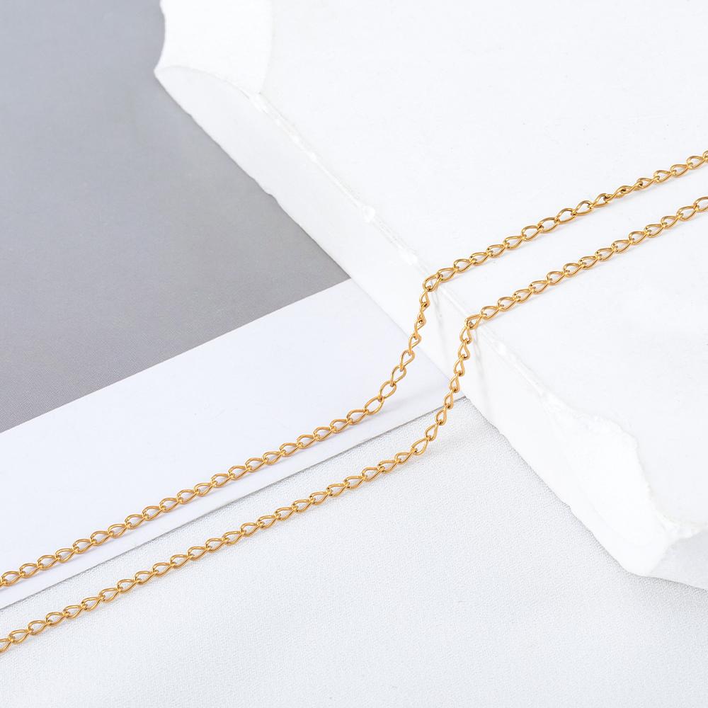2Meters Multi-Style Stainless Steel Gold Color Link Chain for DIY Women Man Bracelet Necklace Chains Jewelry Making Accessories