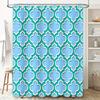 Blue Lattice Bliss: Modern Geometric Shower Curtain for a Vibrant and Stylish Bathroom Décor
