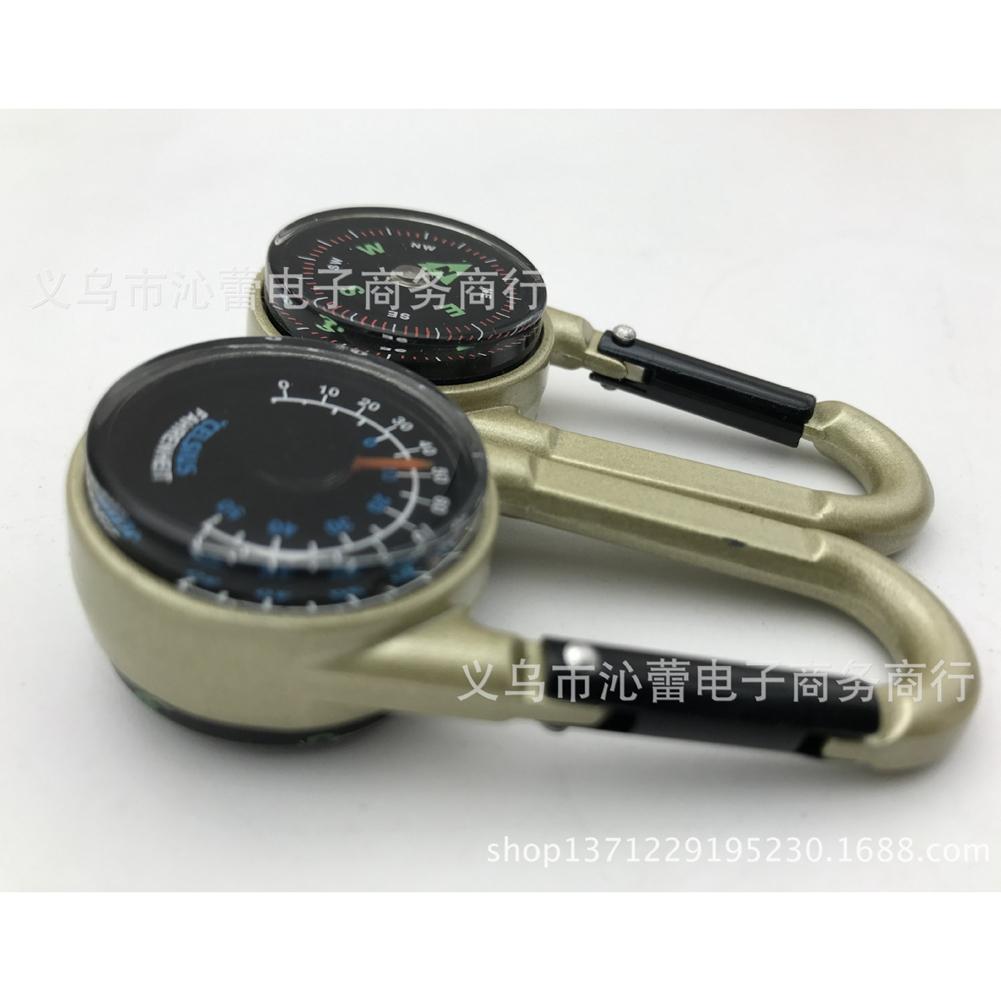 Outdoor Multifunctional Mini Mountain Climbing Buckle Carabiner with Thermometer Compass