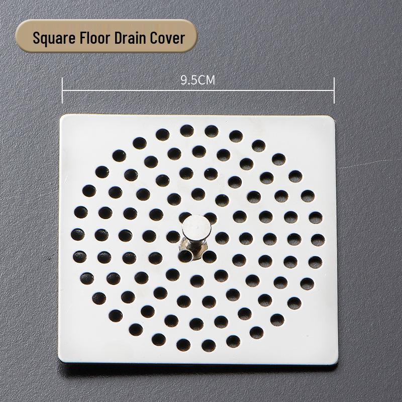 Stainless Steel Round Floor Drain Cover with Anti-Hair Filter and Handle for Hotel Bathrooms