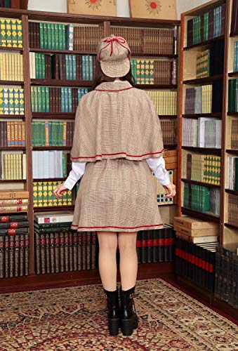 Clearstone Halloween Girly Sherlock Cosplay Costume, Brown, Women's