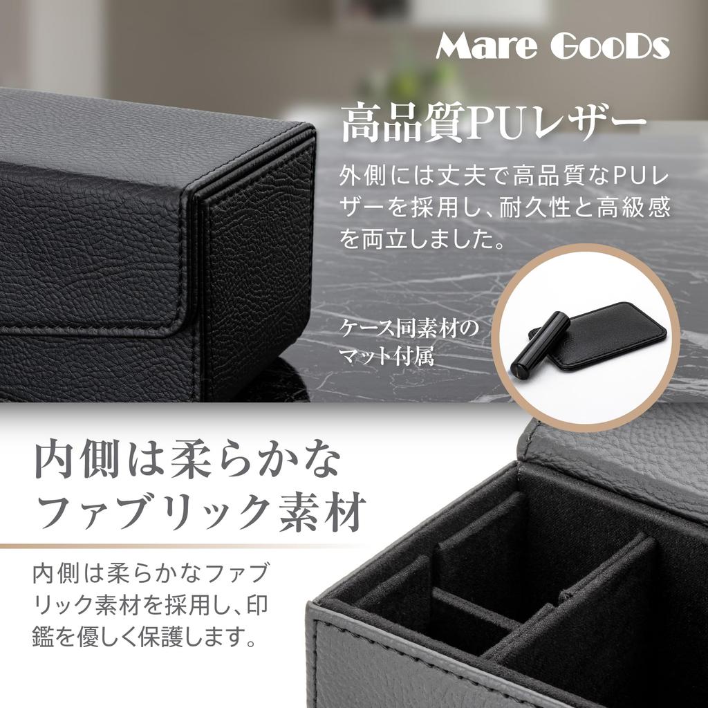 MareBiz Corporate Seal Case - Holds 4 Corporate Seals + Rubber Stamp (Official Seal, Bank Seal, Square Seal, Personal Seal, etc.) - Portable Leather C
