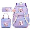 Zaino Rosa a Cambiamento Graduale Set da Tre Pezzi Salamandra Carina Borsa Scuola per Studenti Set Borsa Pranzo Astuccio