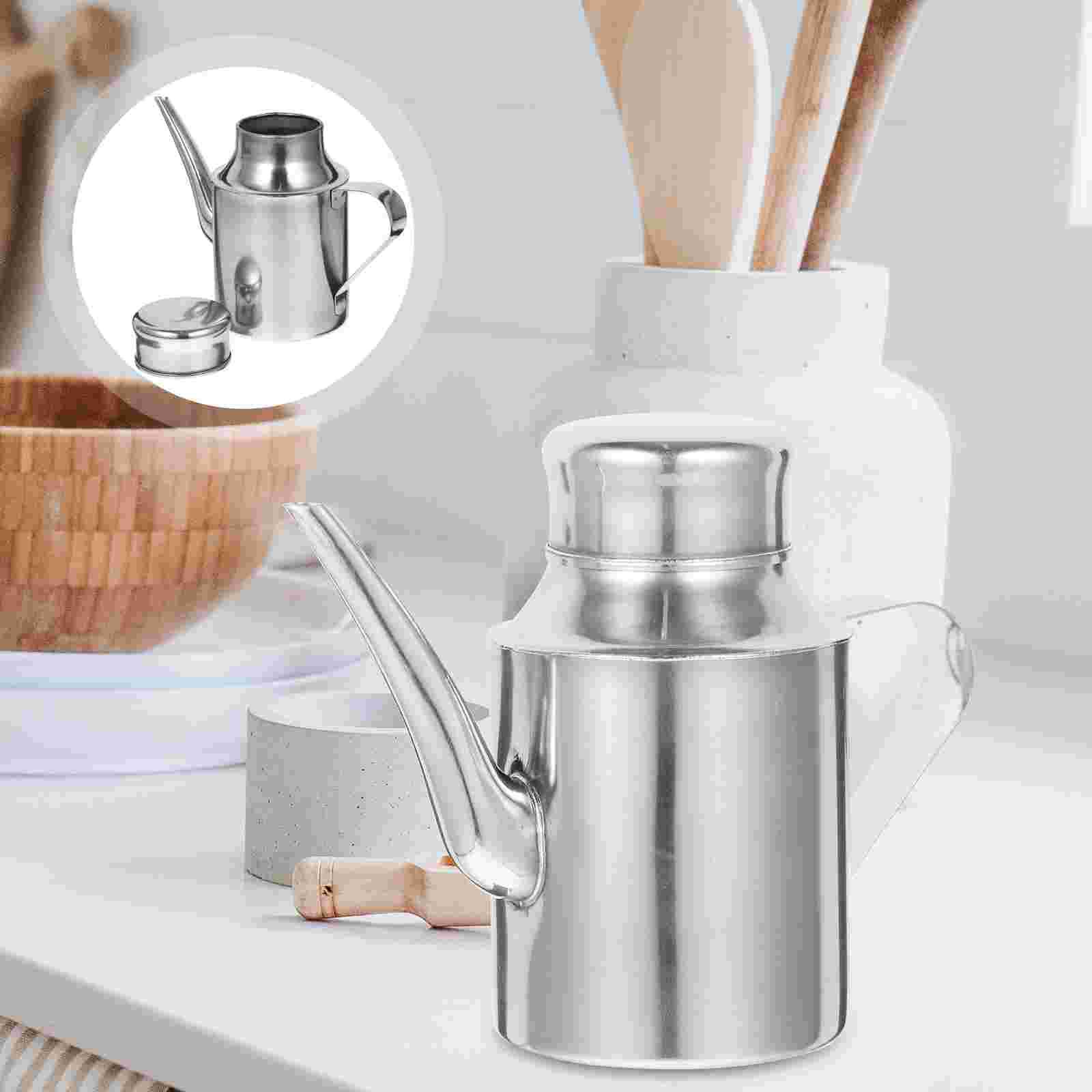 

Масленка из нержавеющей стали, кухонная бутылка для уксуса, многоцелевая бутылка для приправ, кухонный инструмент, органайзер для хранения серебряный