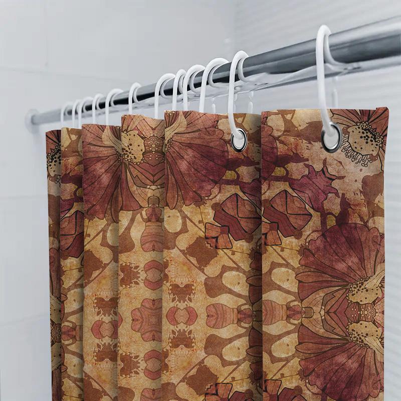 Colorful Shower Curtain With Abstract Landscape Design Modern Bathroom Decor For Home Living Room Or Bathing Area (128 Character