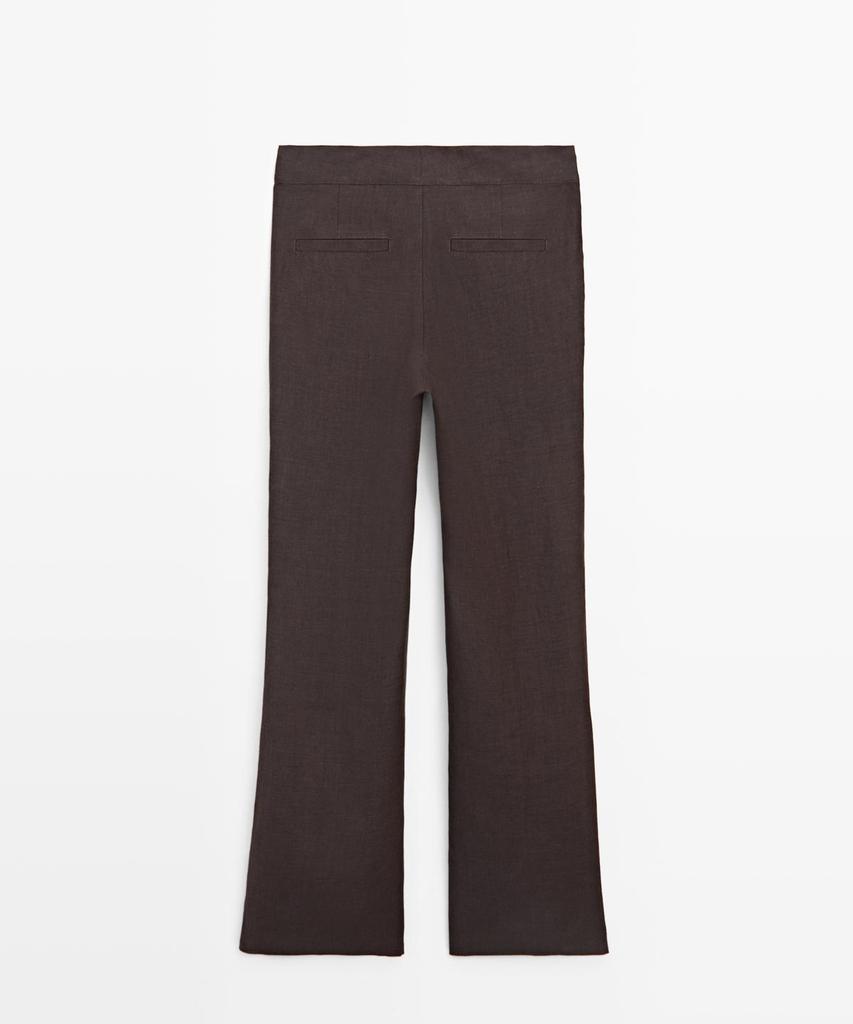 Masimodutti 100% Linen Kick Bell-Bottom Pants
